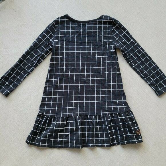 Tea Collection USA Black Window Pane Plaid Printed Ruffle Dress - Picture 5 of 5